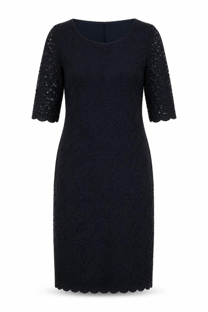 Marks and Spencer Womens Blue Geometric Polyester A-Line  Size 12  Round Neck
