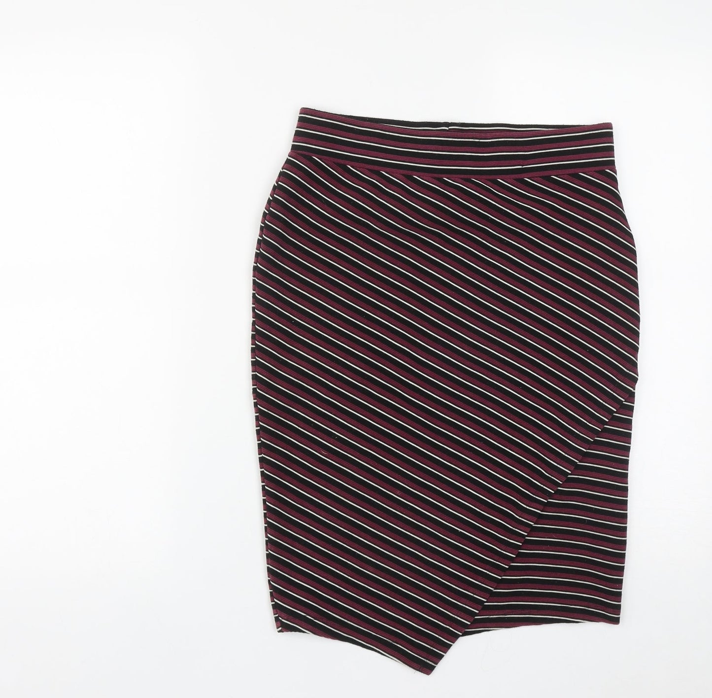 Atmosphere Womens Multicoloured Striped Polyester A-Line Skirt Size 10