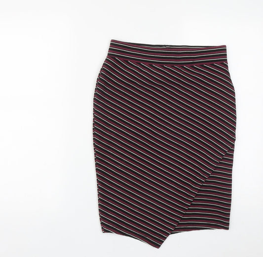 Atmosphere Womens Multicoloured Striped Polyester A-Line Skirt Size 10