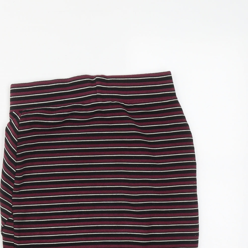 Atmosphere Womens Multicoloured Striped Polyester A-Line Skirt Size 10