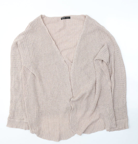 SheIn Womens Pink V-Neck  Polyester Cardigan Jumper Size M