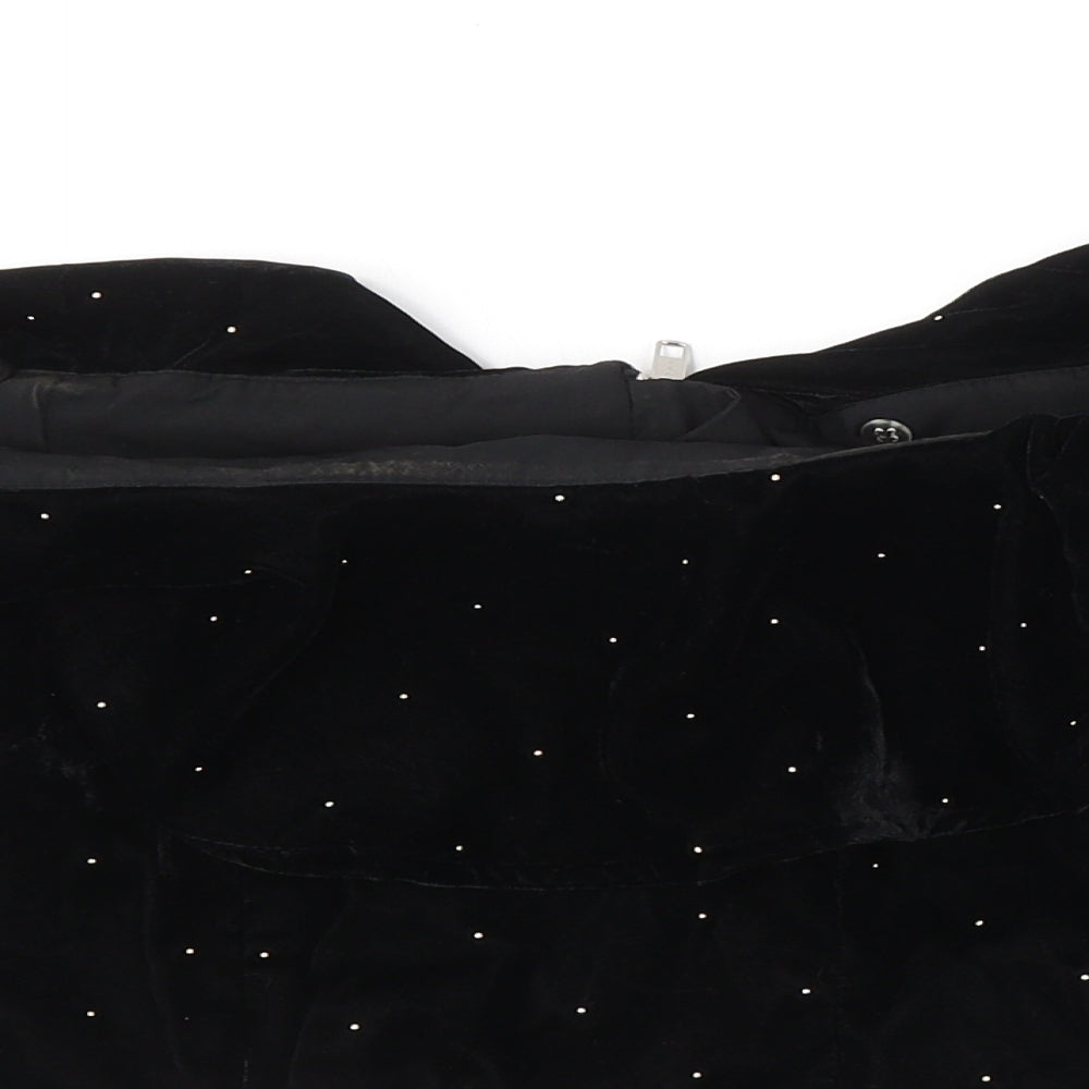 Womens UK Size 8 Topshop Black Cropped Blouse