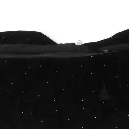 Womens UK Size 8 Topshop Black Cropped Blouse