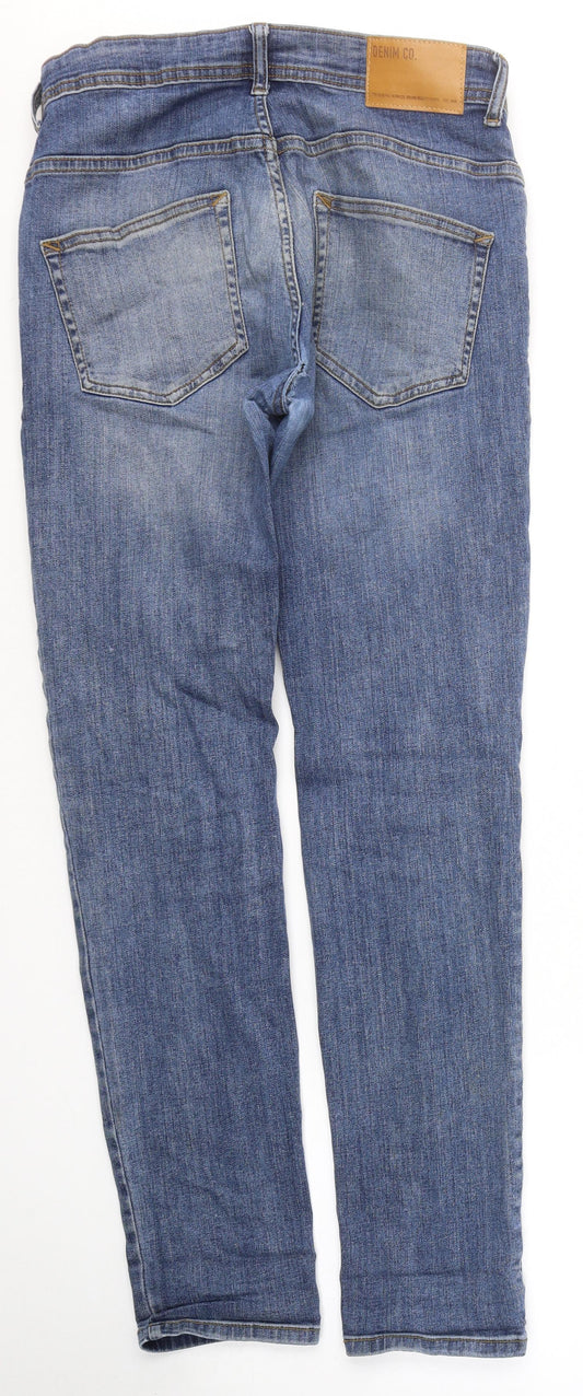 Denim & Co. Mens Blue  Cotton Skinny Jeans Size 28 in L30 in Slim Button