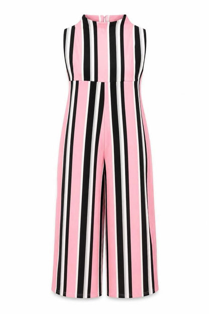 Missguided Womens Pink Striped Polyester Jumpsuit One-Piece Size 6 L20 in Tie