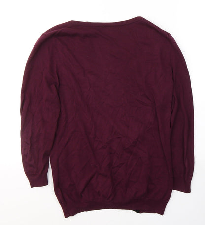Womens UK Size M H&M Red Cardigan Jumper