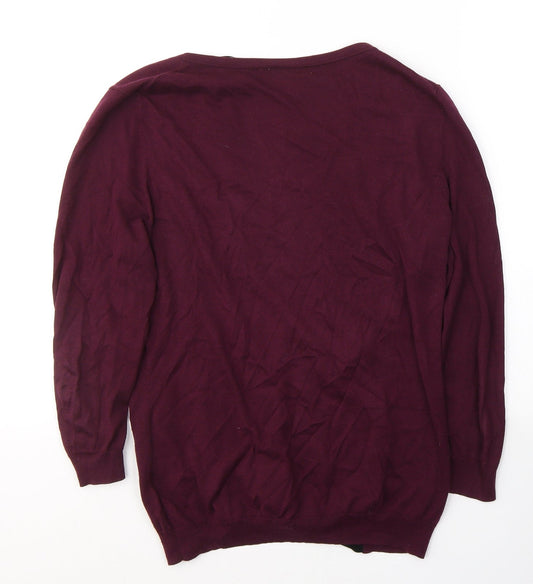 Womens UK Size M H&M Red Cardigan Jumper
