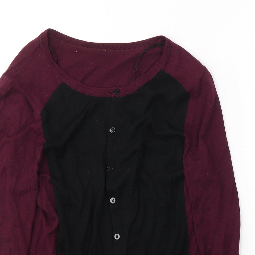 Womens UK Size M H&M Red Cardigan Jumper
