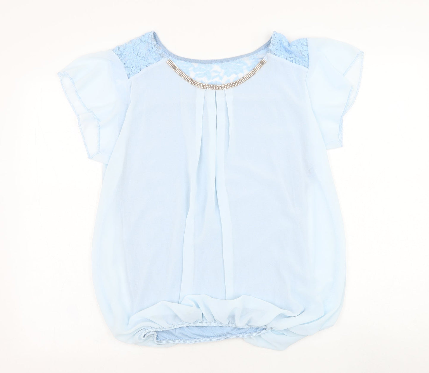 Womens UK Size M Preworn Blue Basic Blouse