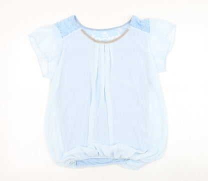 Womens UK Size M Preworn Blue Basic Blouse