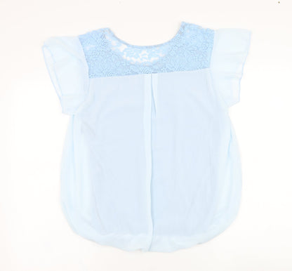 Womens UK Size M Preworn Blue Basic Blouse