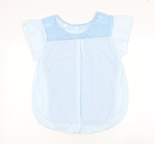 Womens UK Size M Preworn Blue Basic Blouse