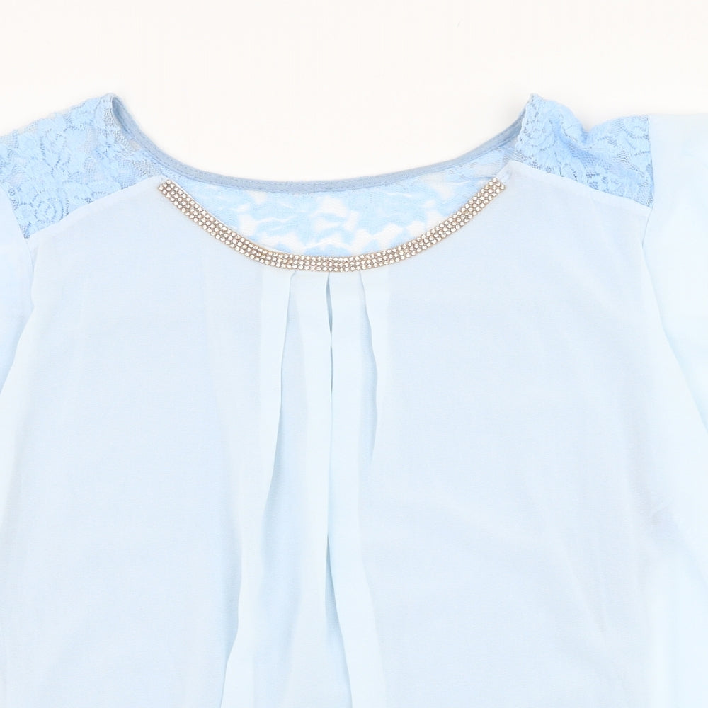 Womens UK Size M Preworn Blue Basic Blouse