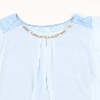 Womens UK Size M Preworn Blue Basic Blouse