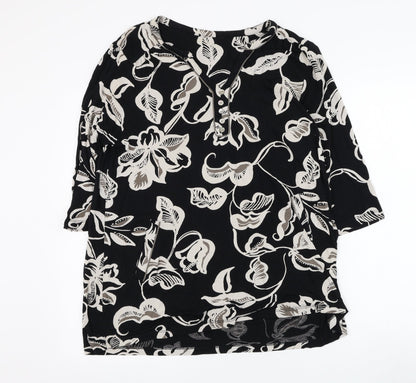 Womens UK Size L Preworn Black Basic Blouse