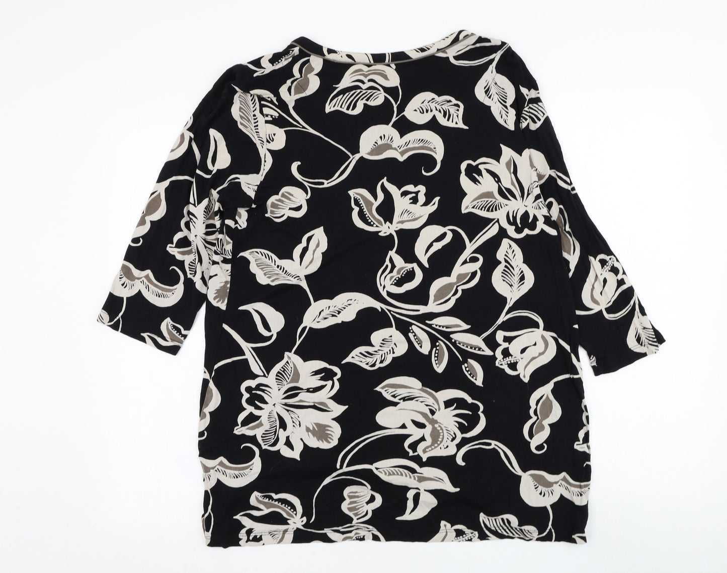 Womens UK Size L Preworn Black Basic Blouse