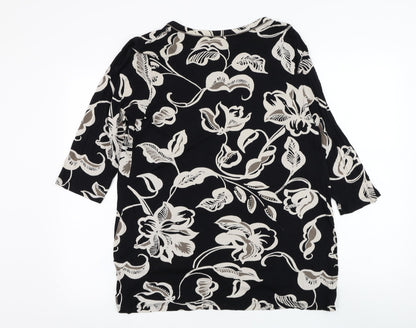 Womens UK Size L Preworn Black Basic Blouse