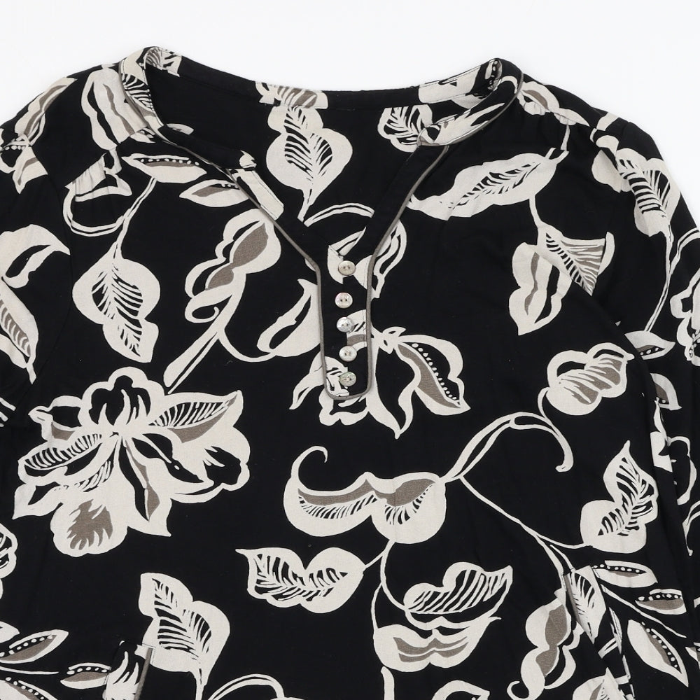 Womens UK Size L Preworn Black Basic Blouse