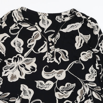 Womens UK Size L Preworn Black Basic Blouse