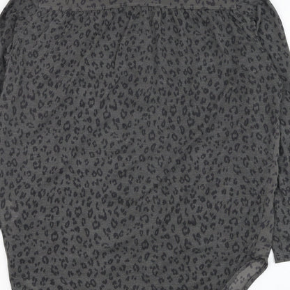 Womens UK Size XS H&M Grey Basic Button-Up