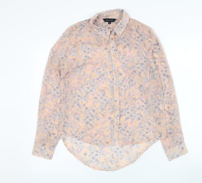 Womens UK Size 8 New Look Pink Basic Button-Up