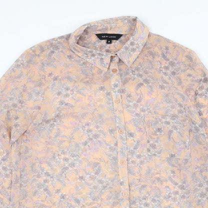 Womens UK Size 8 New Look Pink Basic Button-Up