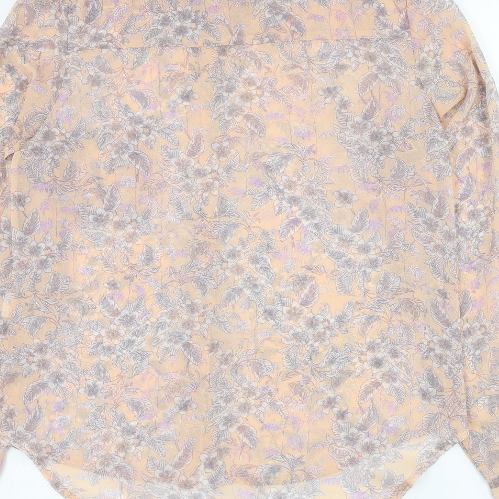 Womens UK Size 8 New Look Pink Basic Button-Up