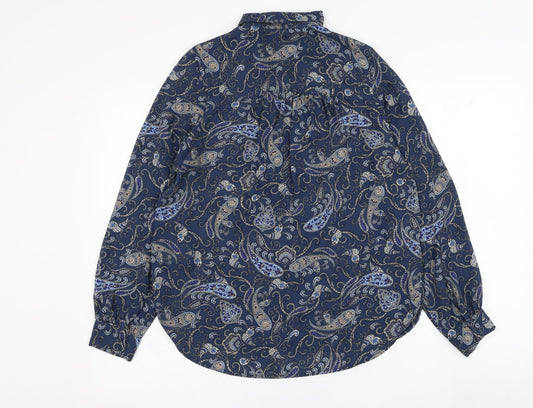 Womens UK Size 6 H&M Blue Basic Button-Up