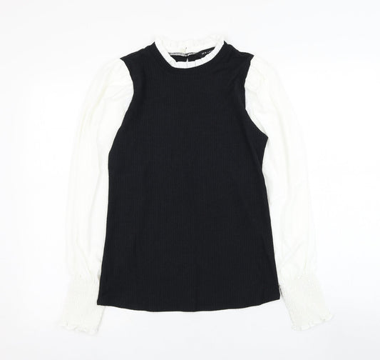 Womens UK Size 10 New Look Black Basic Blouse