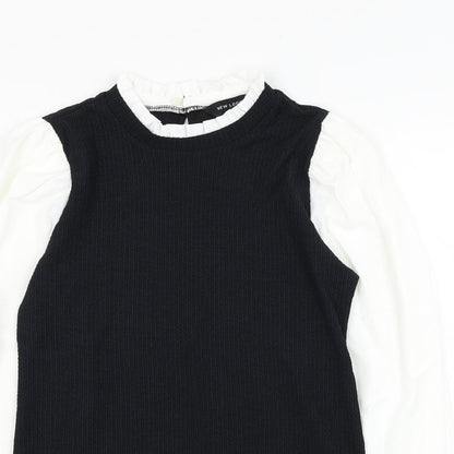 Womens UK Size 10 New Look Black Basic Blouse