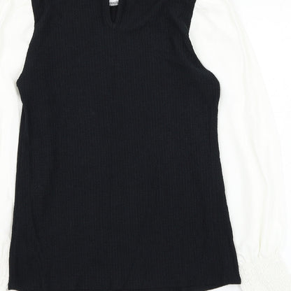Womens UK Size 10 New Look Black Basic Blouse