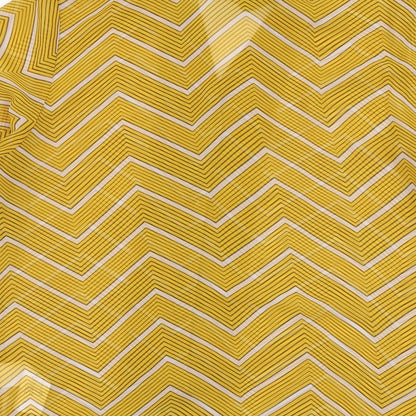 Boohoo Womens Yellow Striped Polyester Basic Blouse Size 6 V-Neck
