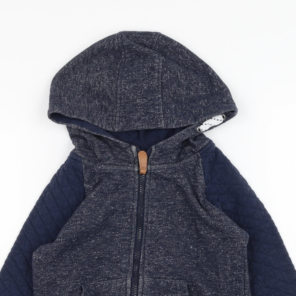 Primark Boys Blue  Polyester Full Zip Hoodie Size 6-7 Years  Zip