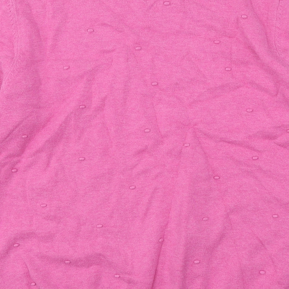TU Womens Pink Round Neck  Cotton Pullover Jumper Size 16