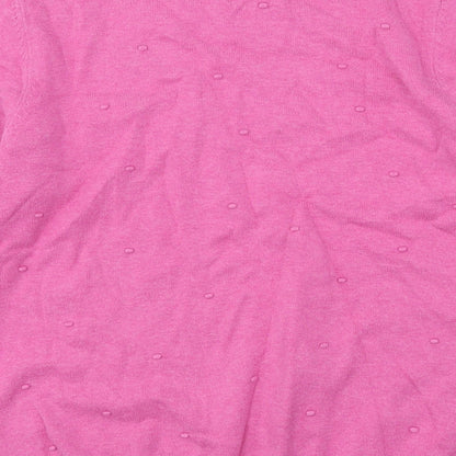 TU Womens Pink Round Neck  Cotton Pullover Jumper Size 16