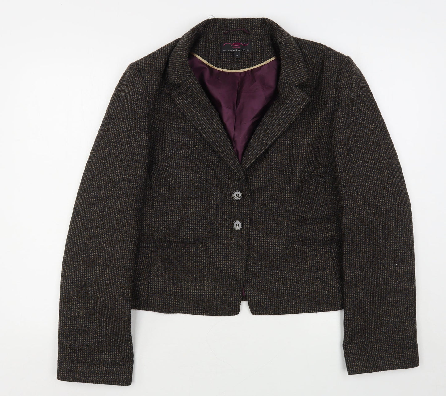 New Look Womens Brown  Polyester Jacket Sport Coat Size 18