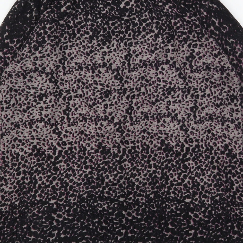 F&F Womens Multicoloured Round Neck Animal Print Acrylic Cardigan Jumper Size 8