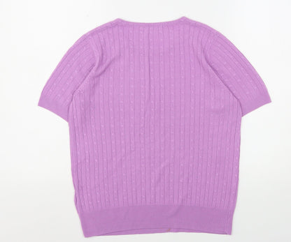 Womens UK Size 12 Marks and Spencer Purple Basic T-Shirt