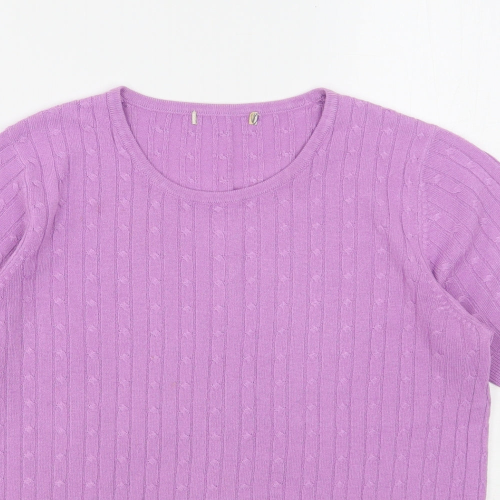 Womens UK Size 12 Marks and Spencer Purple Basic T-Shirt