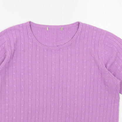 Womens UK Size 12 Marks and Spencer Purple Basic T-Shirt