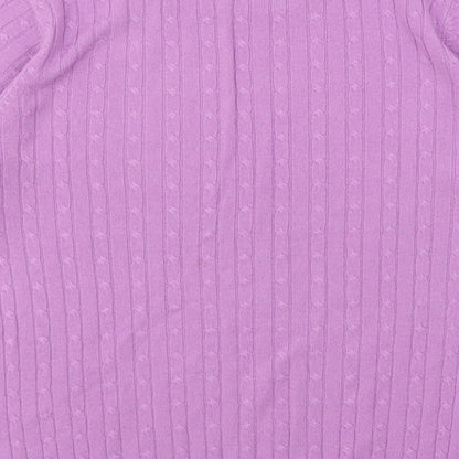 Womens UK Size 12 Marks and Spencer Purple Basic T-Shirt