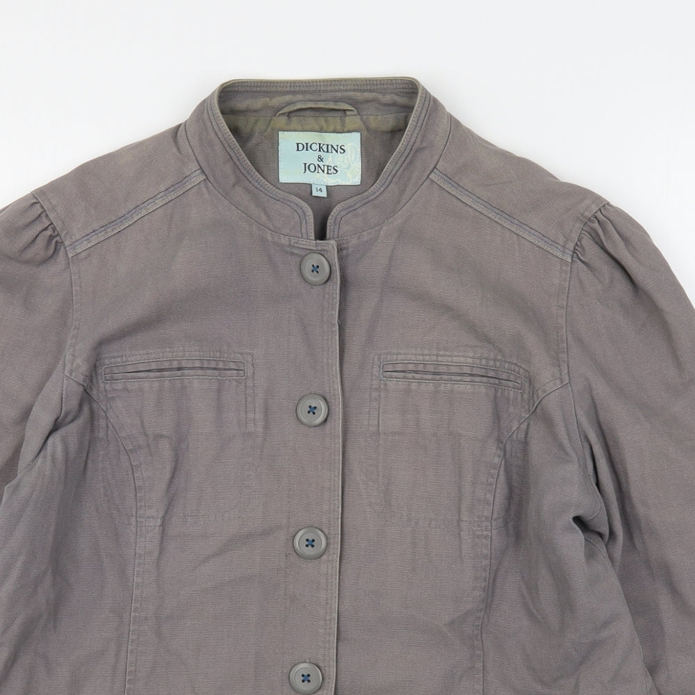 Dickins & Jones Womens Grey   Jacket  Size 14  Button
