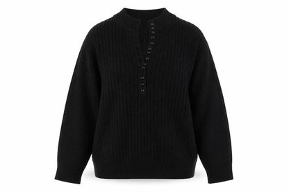 Compliments Womens Black Round Neck  Acrylic Pullover Jumper Size 16