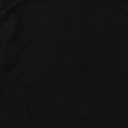 Compliments Womens Black Round Neck  Acrylic Pullover Jumper Size 16