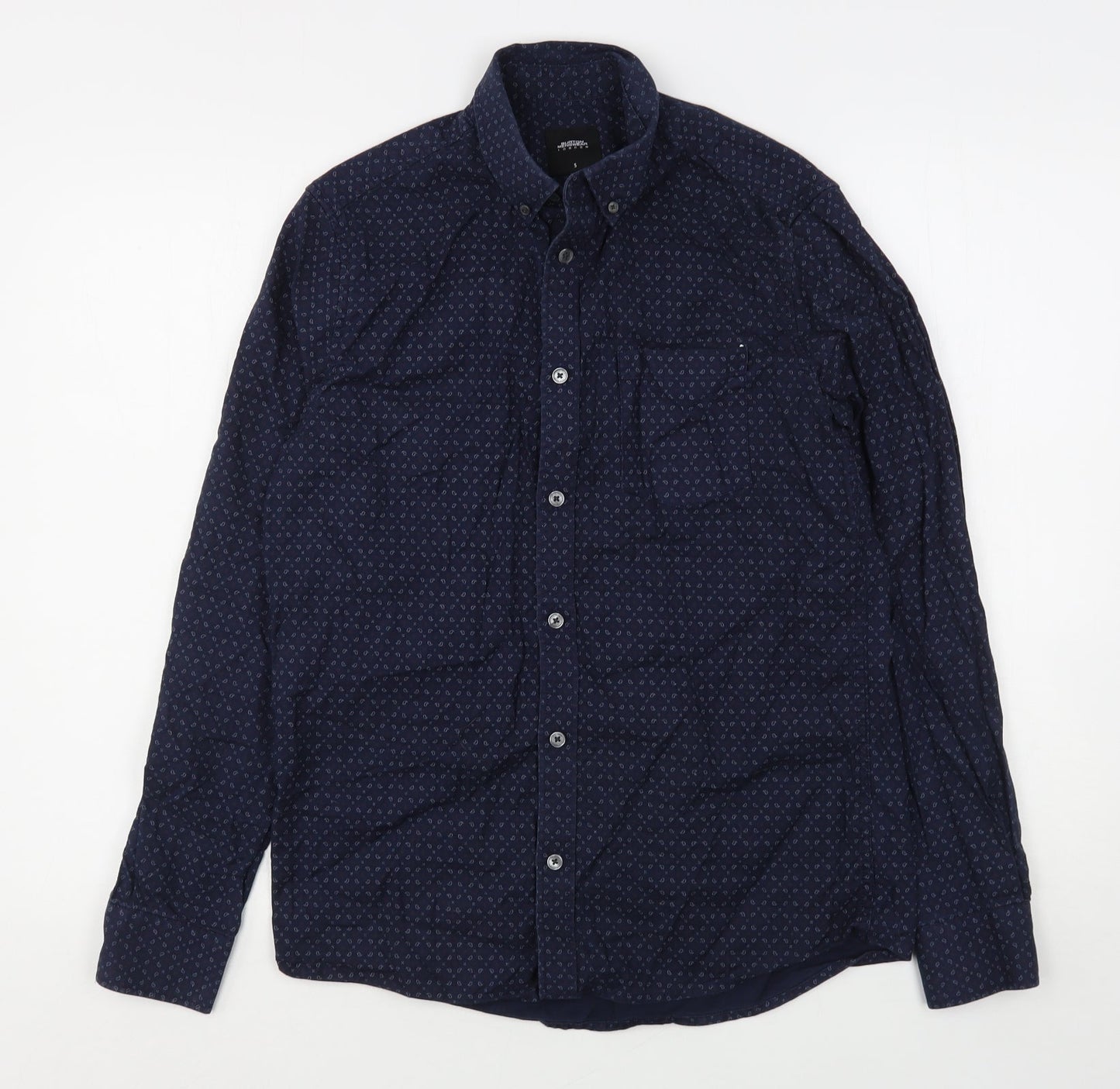 Mens UK Size S Burton Blue  Button-Up Long Sleeve Casual Shirt