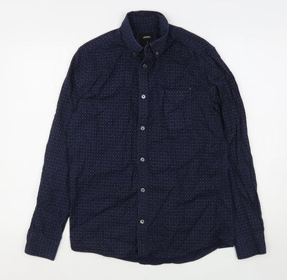 Mens UK Size S Burton Blue  Button-Up Long Sleeve Casual Shirt