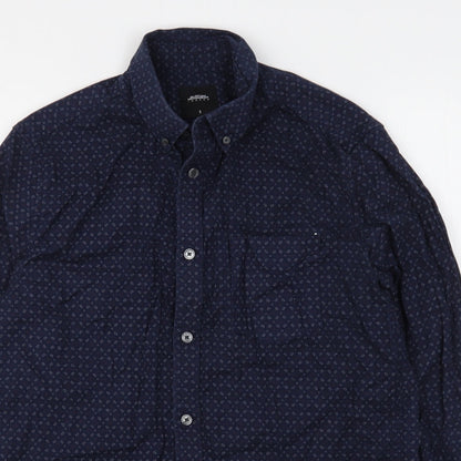 Mens UK Size S Burton Blue  Button-Up Long Sleeve Casual Shirt