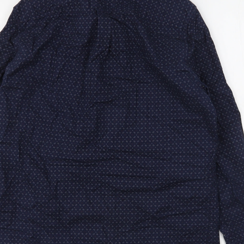 Mens UK Size S Burton Blue  Button-Up Long Sleeve Casual Shirt