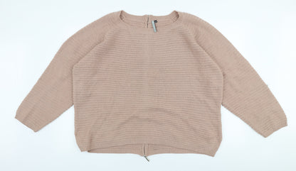 Intuition Womens Pink Round Neck  Acrylic Pullover Jumper Size 20