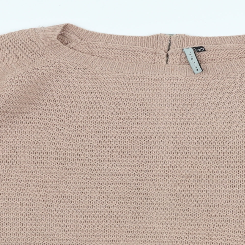 Intuition Womens Pink Round Neck  Acrylic Pullover Jumper Size 20